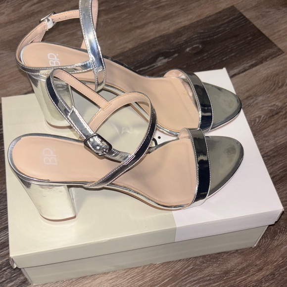 BP Metallic Silver Strappy Sandals - Picture 4 of 13